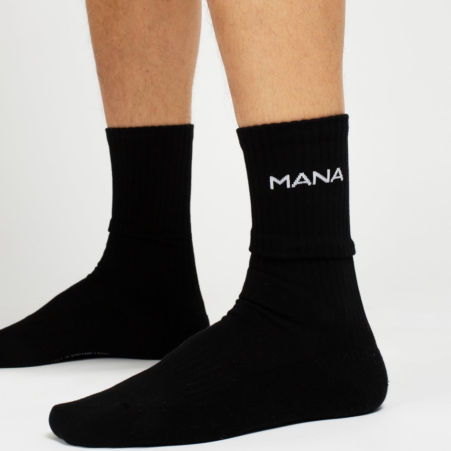 Organic Crew Socks - Black - 2 Pairs