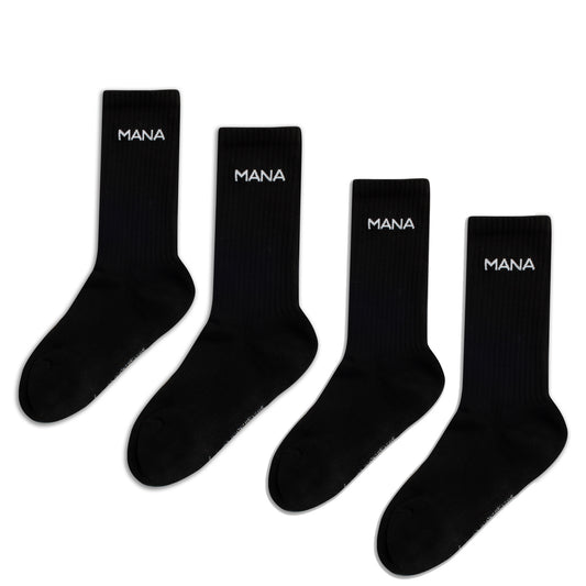 Organic Crew Socks - Black - 2 Pairs